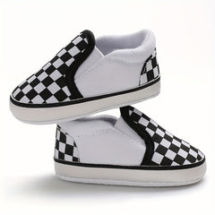 Baby Boys Plaid Slip On Sneakers Toddler Dress Shoes