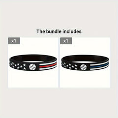 2pcs Baseball Softball Bracelet Sports Rubber Bracelet Running Elastic Bracelet
