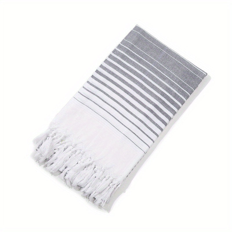 Quick Drying Stripe Beach Towel Soft Absorbent Sand Proof Outdoor Travel