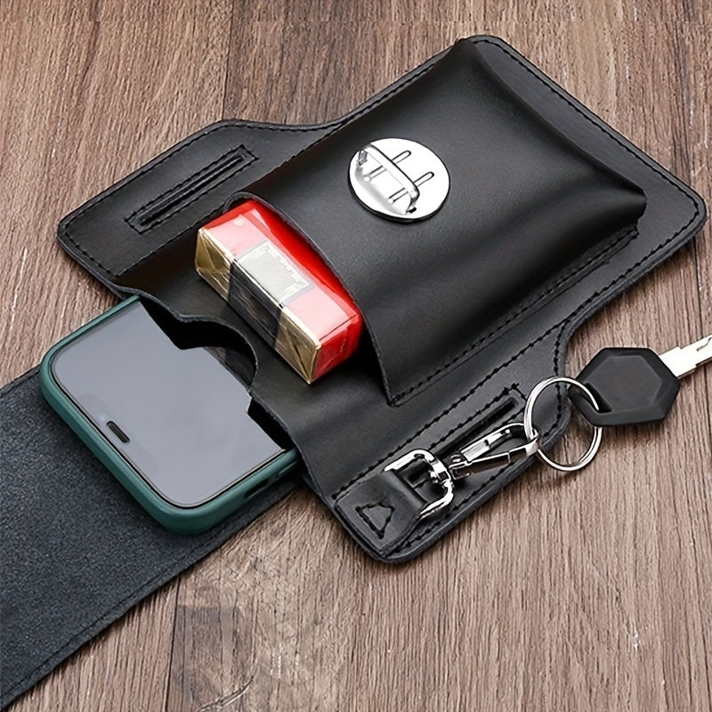 Stylish Lychee Pattern Faux Leather Belt Bag for Outdoor Adventures