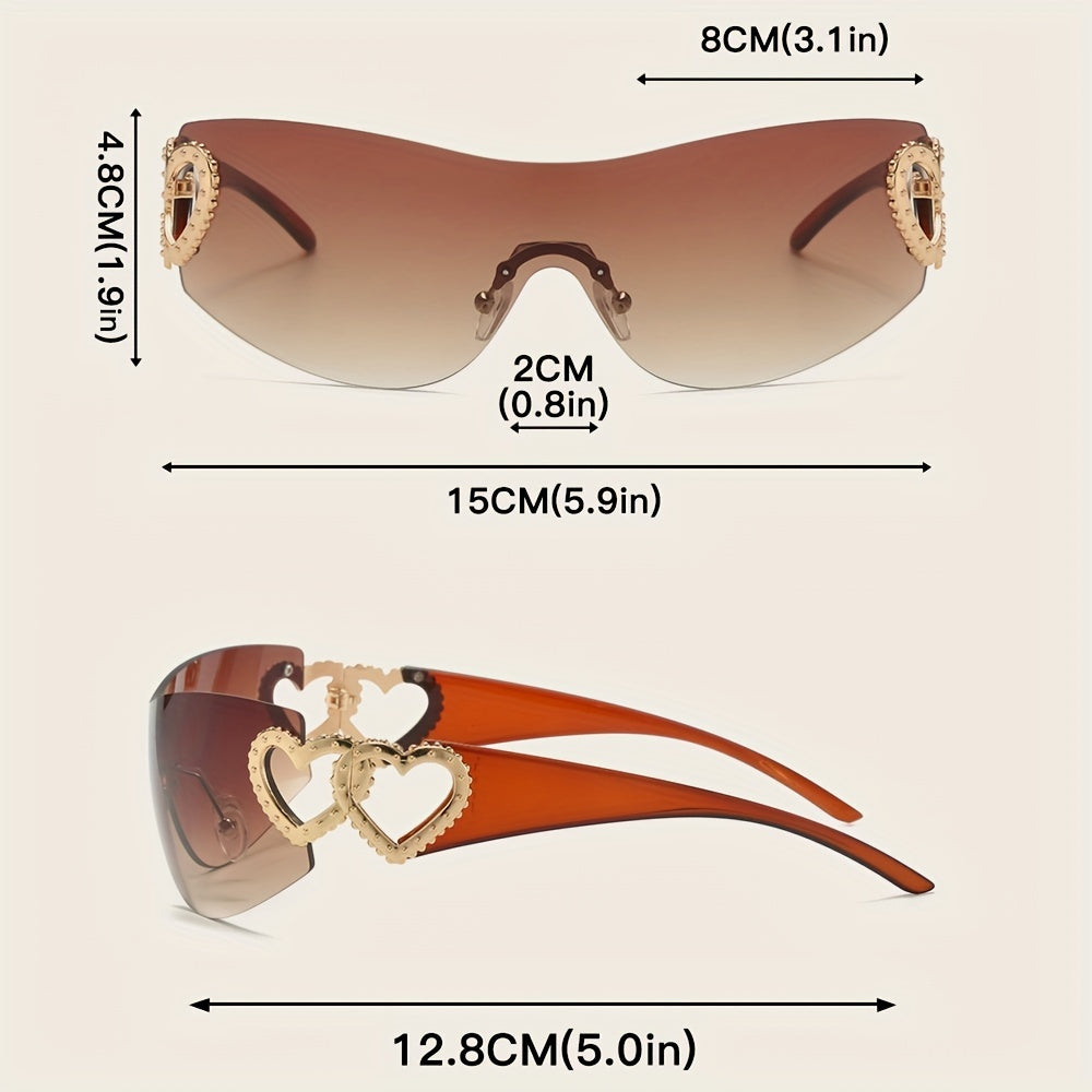 Men's Frameless Sports Sunglasses Y2K Vintage Glasses