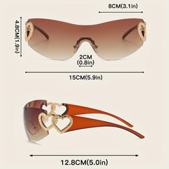 Men's Frameless Sports Sunglasses Y2K Vintage Glasses