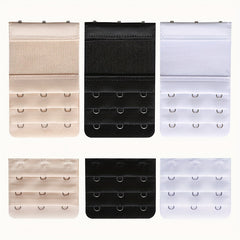 6pcs 3 Hooks Bra Strap Extenders Comfortable Adjustable Band Women's Accessories