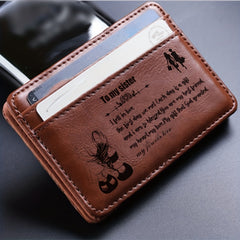 Vintage Slim Card Holder Engraved Card Holder PU Leather Pocket