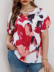 Tie Dye Short Sleeve Blouse