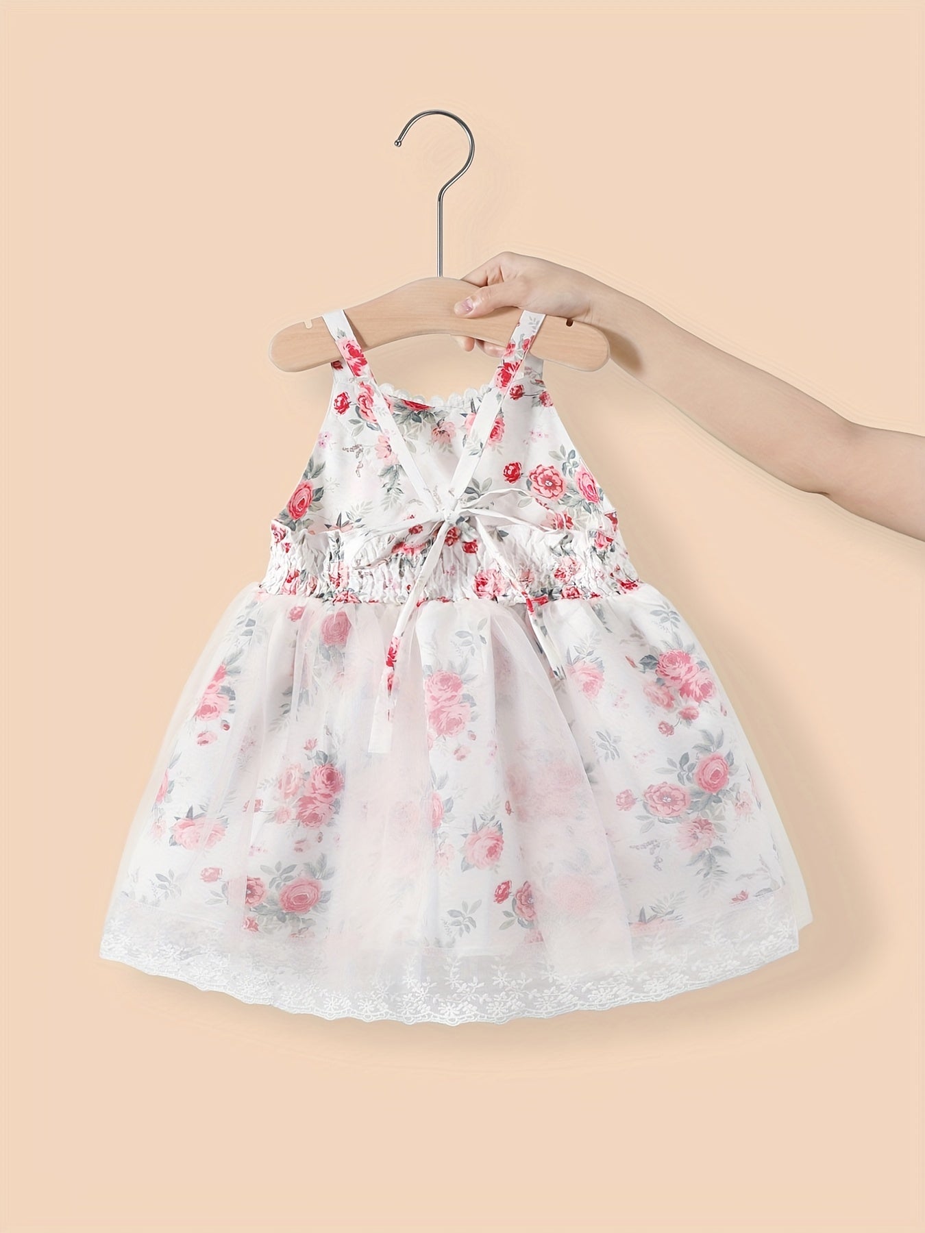 Toddler Girls Rose Graphic Cami Princess Dress For Party Beach