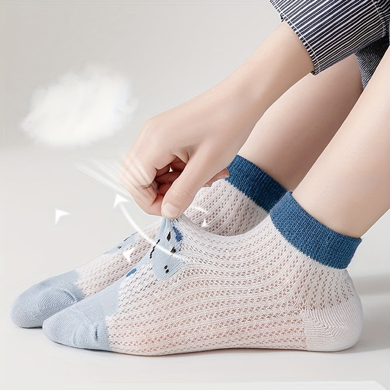 5 Pairs Baby Boys Dinosaur Short Ankle Socks for Spring and Summer