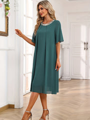 Women's Plus Mesh Butterfly Sleeve Casual Dress