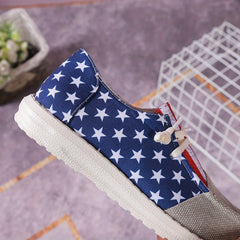 Men's Canvas Lace-up Sneakers Anti-skid Walking Shoes