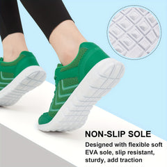 Women's Breathable Mesh Athletic Sneakers Lace Up Comfort Shoes