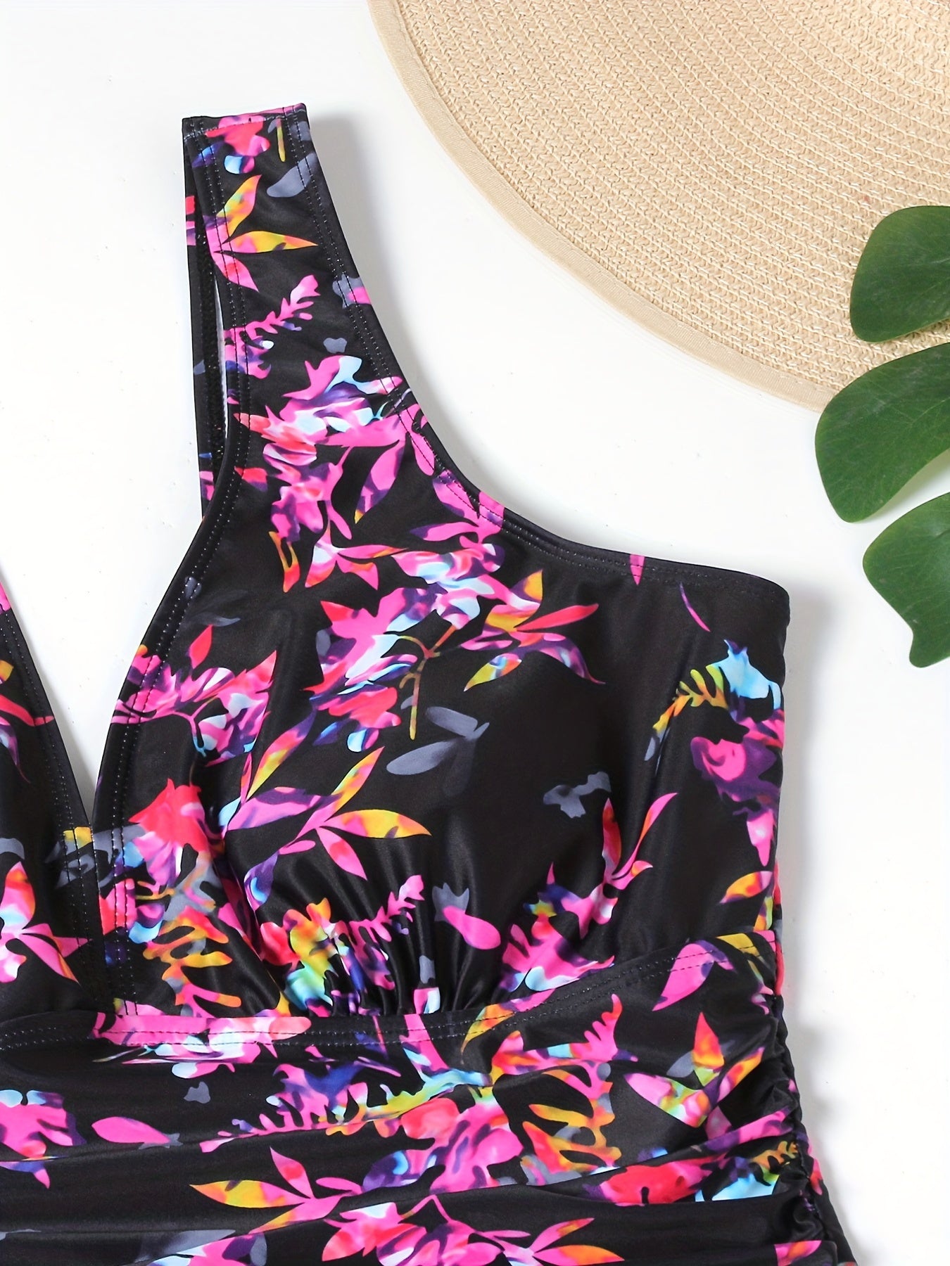 Floral V-Neck Tankini Set