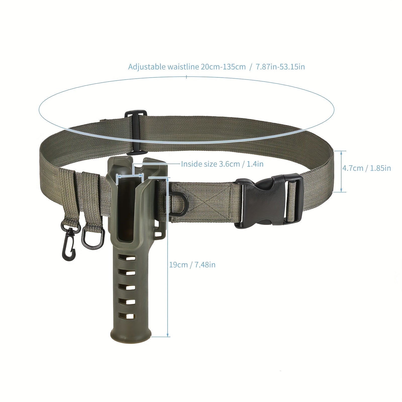 Adjustable Fishing Waist Belt with Rod Holder for Spinning and Casting Rods