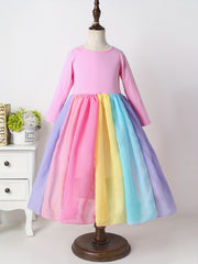 Toddler Girls Rainbow Princess Dress Spring Clothes
