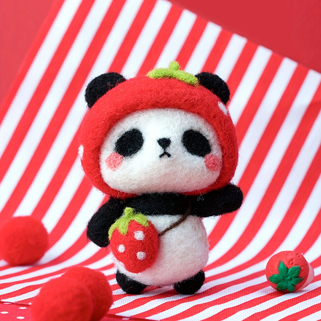 DIY Felt Poking Music Material Bag - Panda Panda Sheep Design