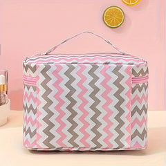 Extra Large Nylon Cosmetic Bag Travel Organizer with Secure Zipper