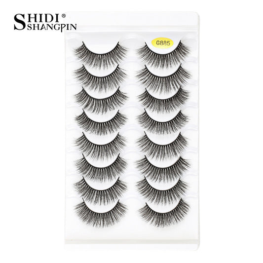 8 Pairs Fluffy Wispy 3D Faux Mink False Eyelashes Extension