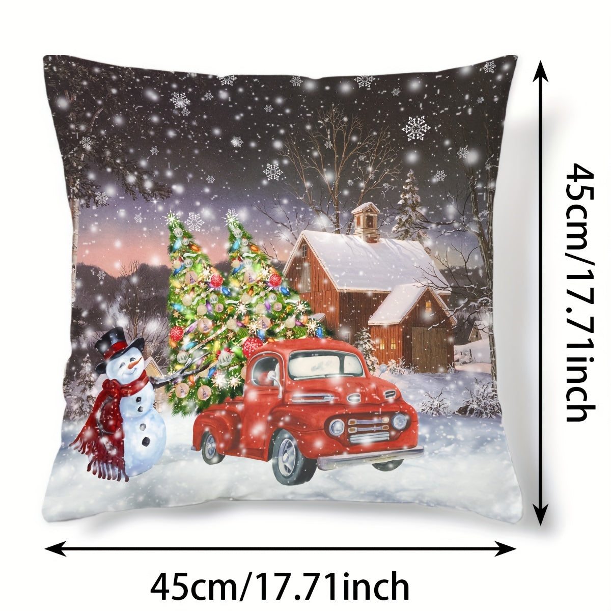 Christmas Tree Car Snowman Pillow Covers Decor