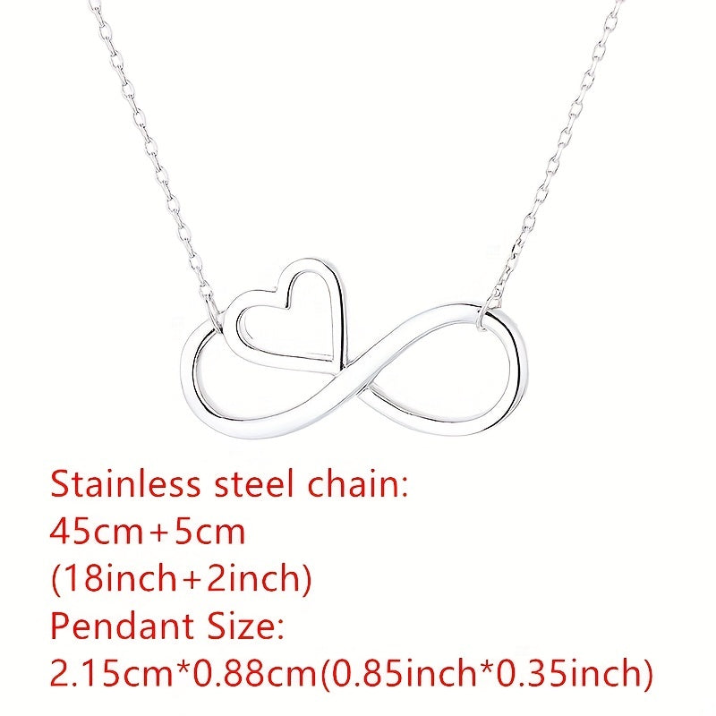 Infinite Heart Pendant Necklace Decorative Accessories Gift For Girls