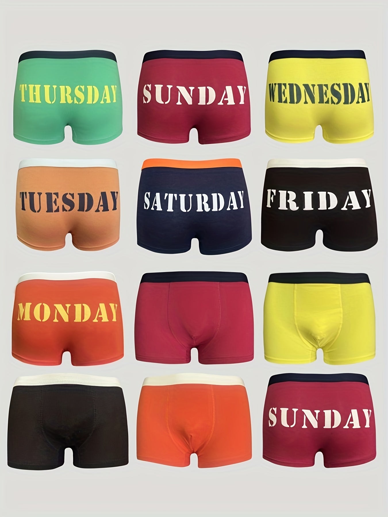 7 Pcs Boy's Boxer Briefs SUNDAY TO SATURDAY Print