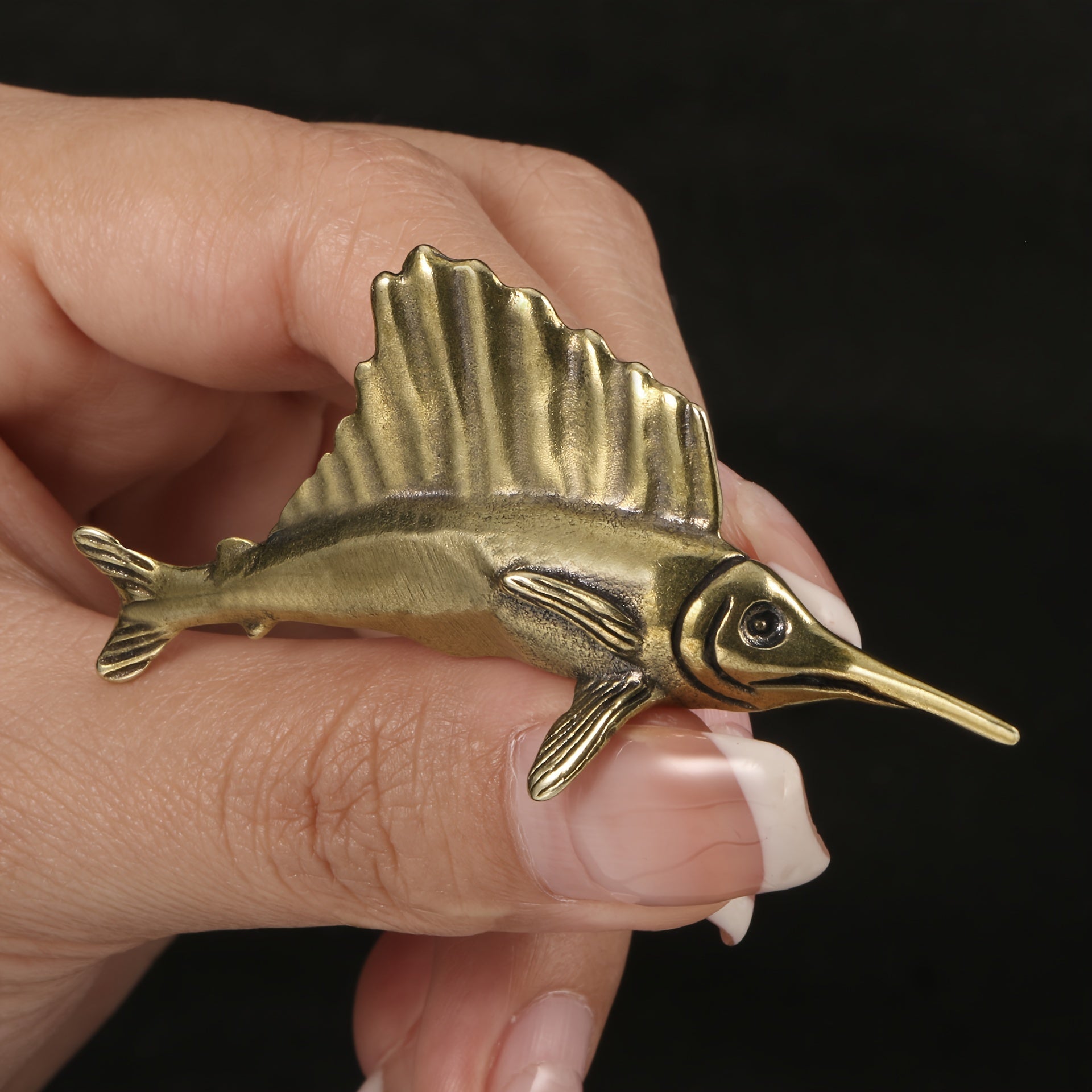 Brass Tuna Ornament Statue Copper Marine Life Antique Figurine