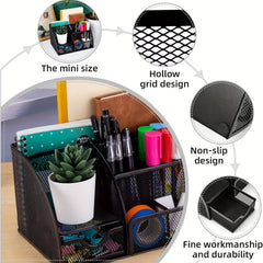 Mesh Pencil Desk Organizer with 6 Compartments