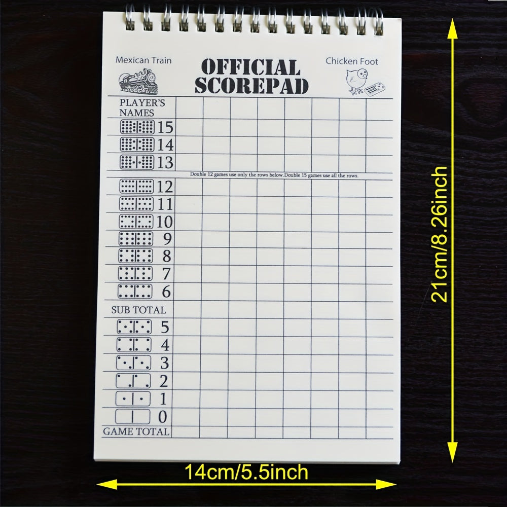 Mexican Train & Chicken Foot Dominoes Scorepad Scoring Sheets