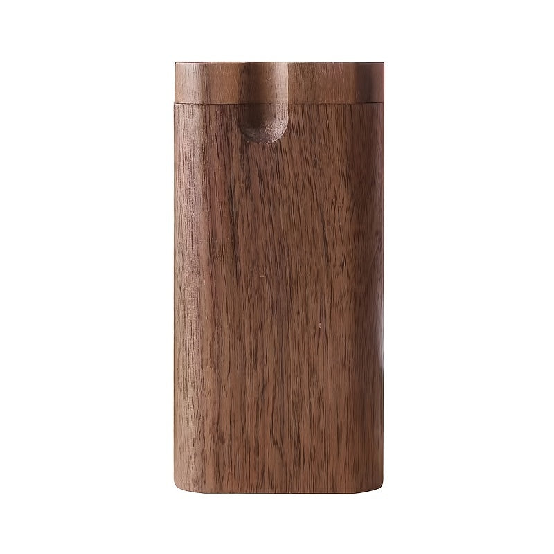 Vintage Walnut Wood Cigarette Case with Metal Stick