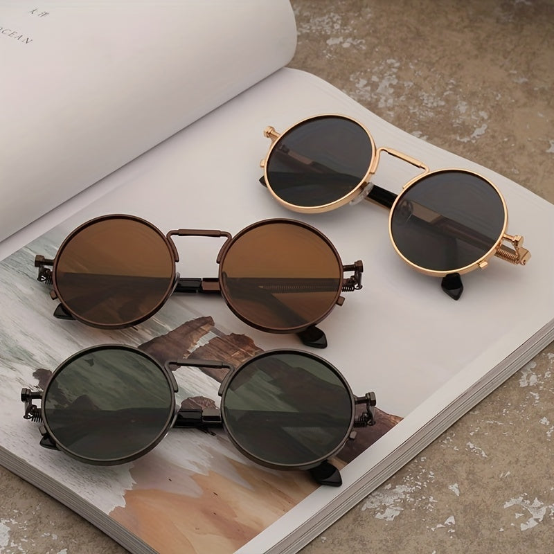 Steampunk Round Metal Sunglasses Retro Vintage UV400