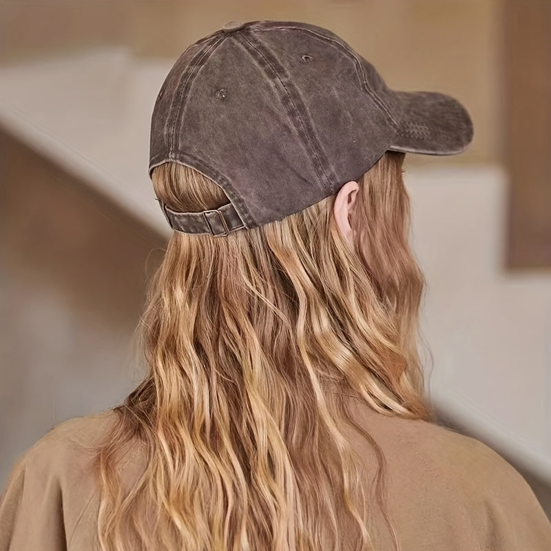 Vintage Washed Denim Trucker Cap for Women