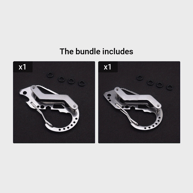 Stainless Steel Key Organizer Clip for Outdoor Travel