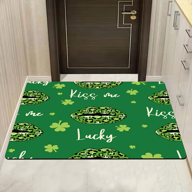 Clover Print Rug Lip English Letter Washable Carpet Home Decor Room Bedroom