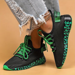 Women's Running Shoes Flying Woven Comfort Athletic Shoes Lace Up