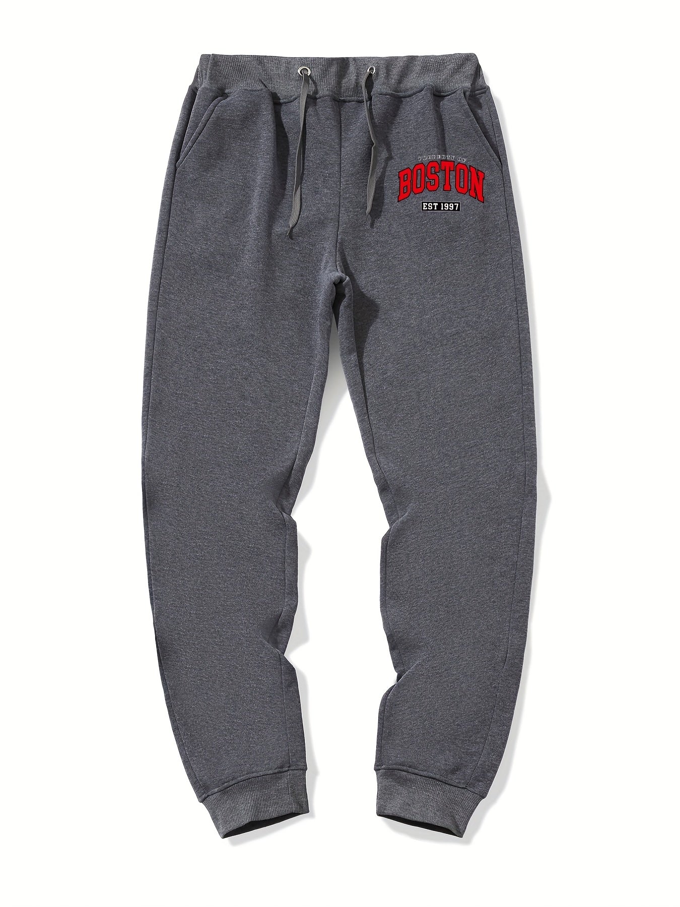 Men's BOSTON Drawstring Fleece Sweatpants Casual Jogger Pants