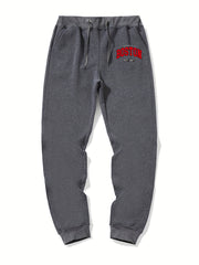 Men's BOSTON Drawstring Fleece Sweatpants Casual Jogger Pants