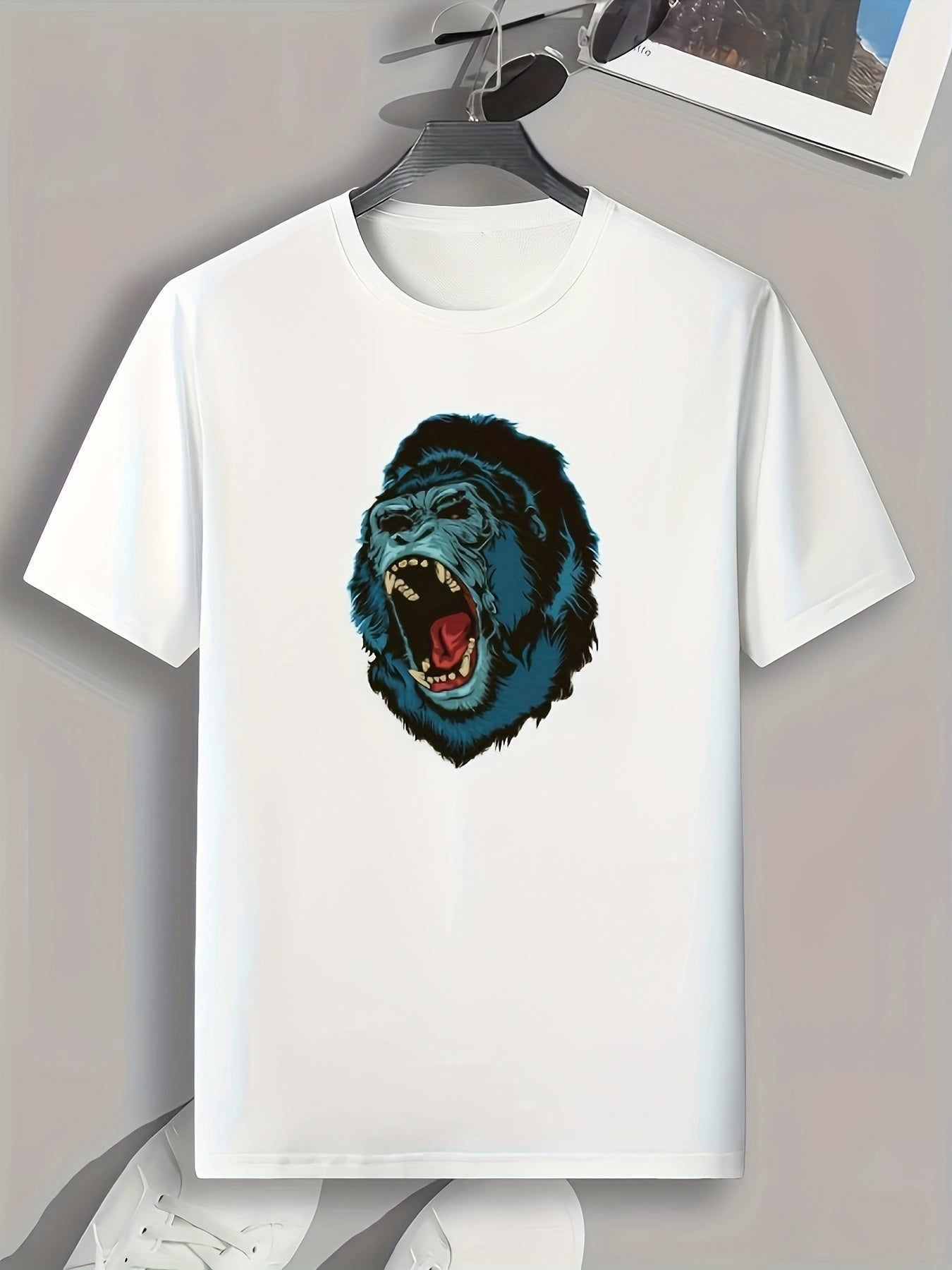 Chimpanzee Print Men's Graphic T shirt Casual Comfy Tees For Summer