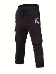 Men's K Pattern Print Cropped Cargo Pants