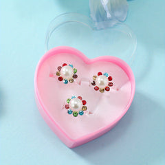 3pcs Girls Faux Pearl Rings Kids Accessories