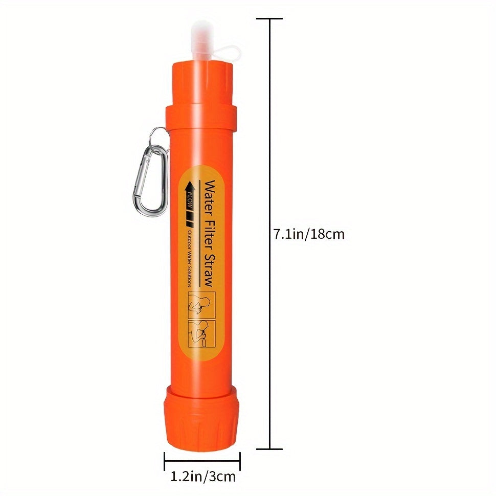 6pcs Mini Water Filter Straw Purifier for Hiking Camping Travel Emergency
