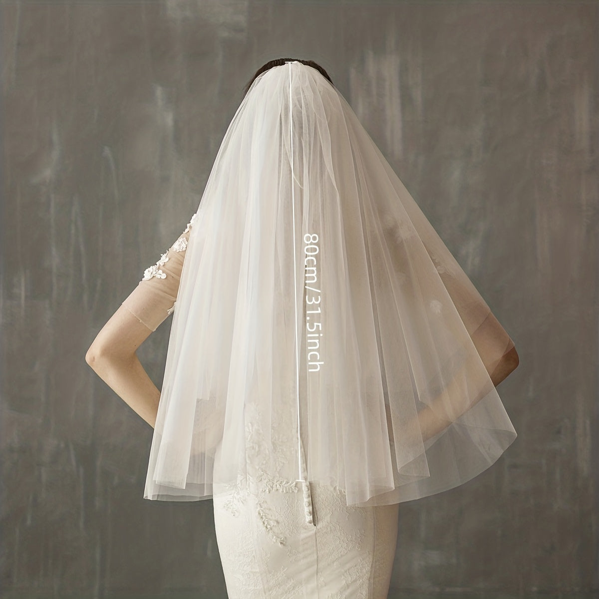 Floral Pattern Bridal Double Layers Veil Wedding Hair Accessories