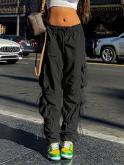 Vintage Workout Cargo Pants Elastic Waist Drawstring