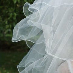 Bridal Wedding Veil With Comb White Faux Pearl Hair Accessories