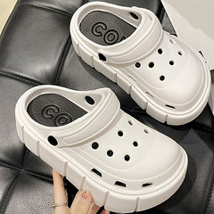 Women's Platform Breathable Clogs Adjustable Strap Slippers