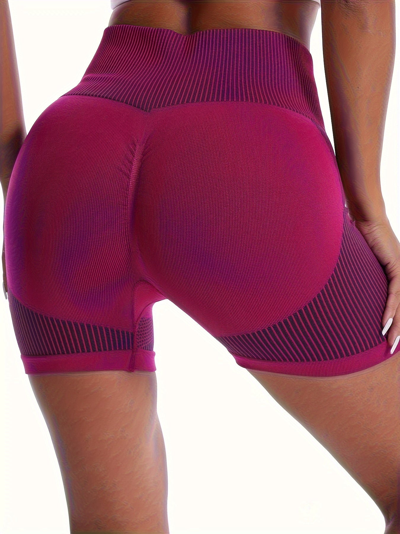 High Waist Workout Sports Short Contrast Butt Lifting Seamless