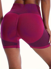 High Waist Workout Sports Short Contrast Butt Lifting Seamless