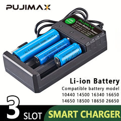 PUJIMAX 3 Slot Smart Lithium Charger