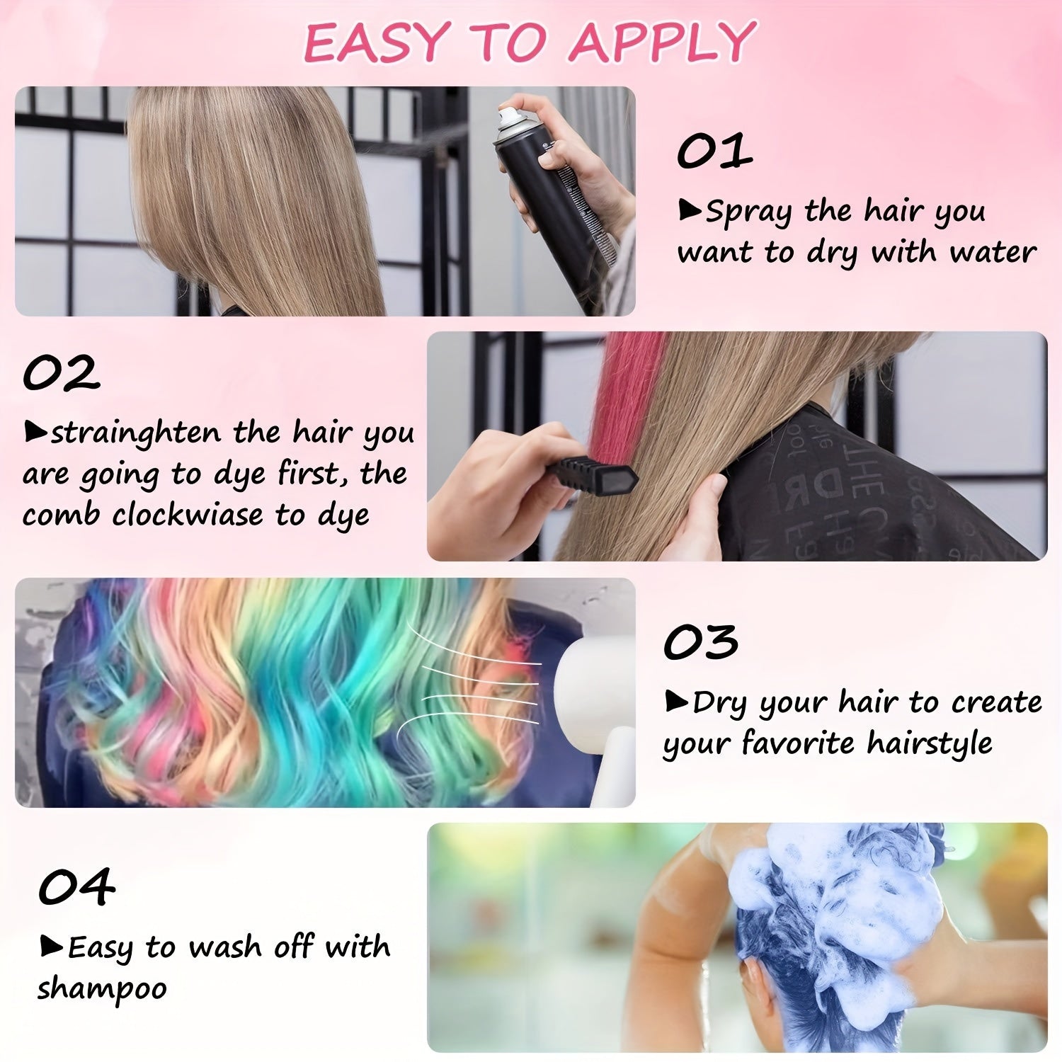 Hair Chalk For Girls Makeup Kit - Temporary Washable Hair Dye