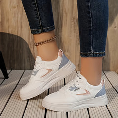 Women's Skate Shoes Low Lace-up Flats Non-slip Casual Walking Shoes