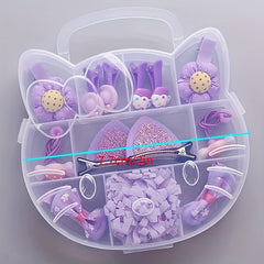 Girls Hair Accessories Set: Clips & Ties, Bow Flowers Cat Ear Hairpin