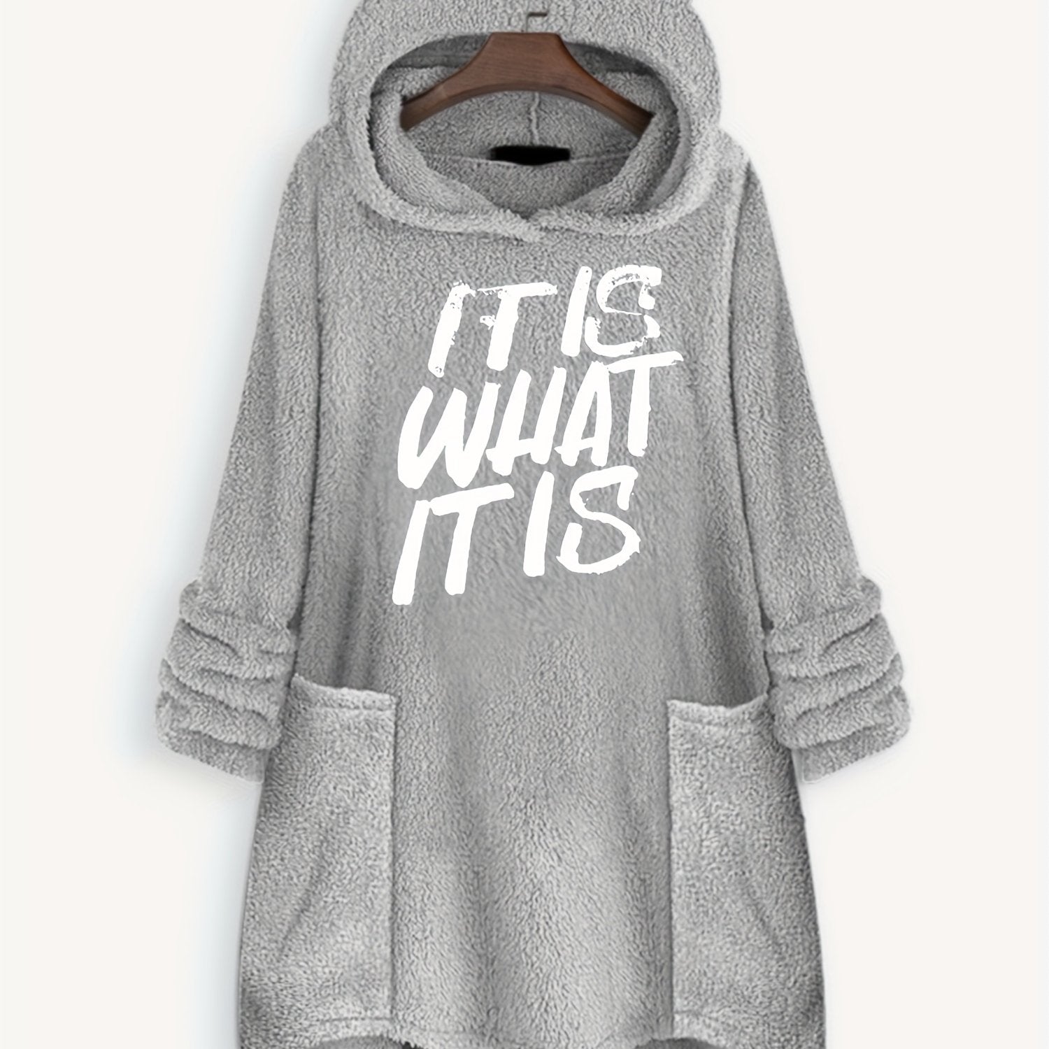 Fluffy Hoodie Long Sleeve Sweatshirt Women's Clothing