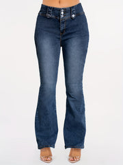 High Waist Flared Jeans Bell Bottom Wide Legs High Stretch